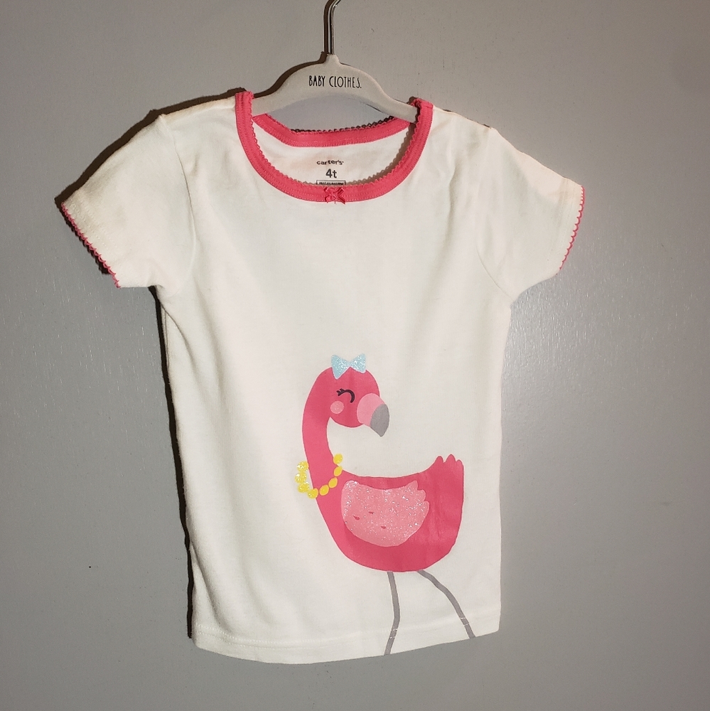 Carter's - Girls T-Shirt - 4t - White & Pink w/ Flamingo